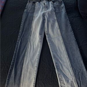 Two-Tone Denim Jeans
